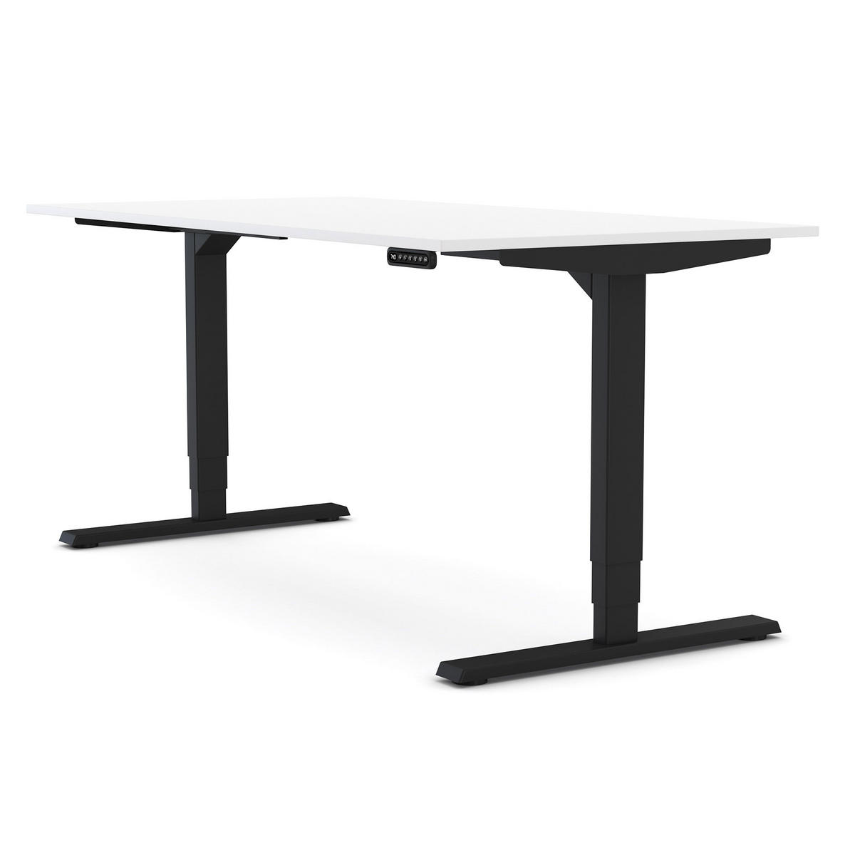 SCHREIBTISCH Elektrisch höhenverstellbarer Schreibtisch Y-Line Signalweiß Schwarz 140/70/62-127cm - Schwarz/Weiß, Holzwerkstoff/Metall (70/140/127cm) - ASSMANN