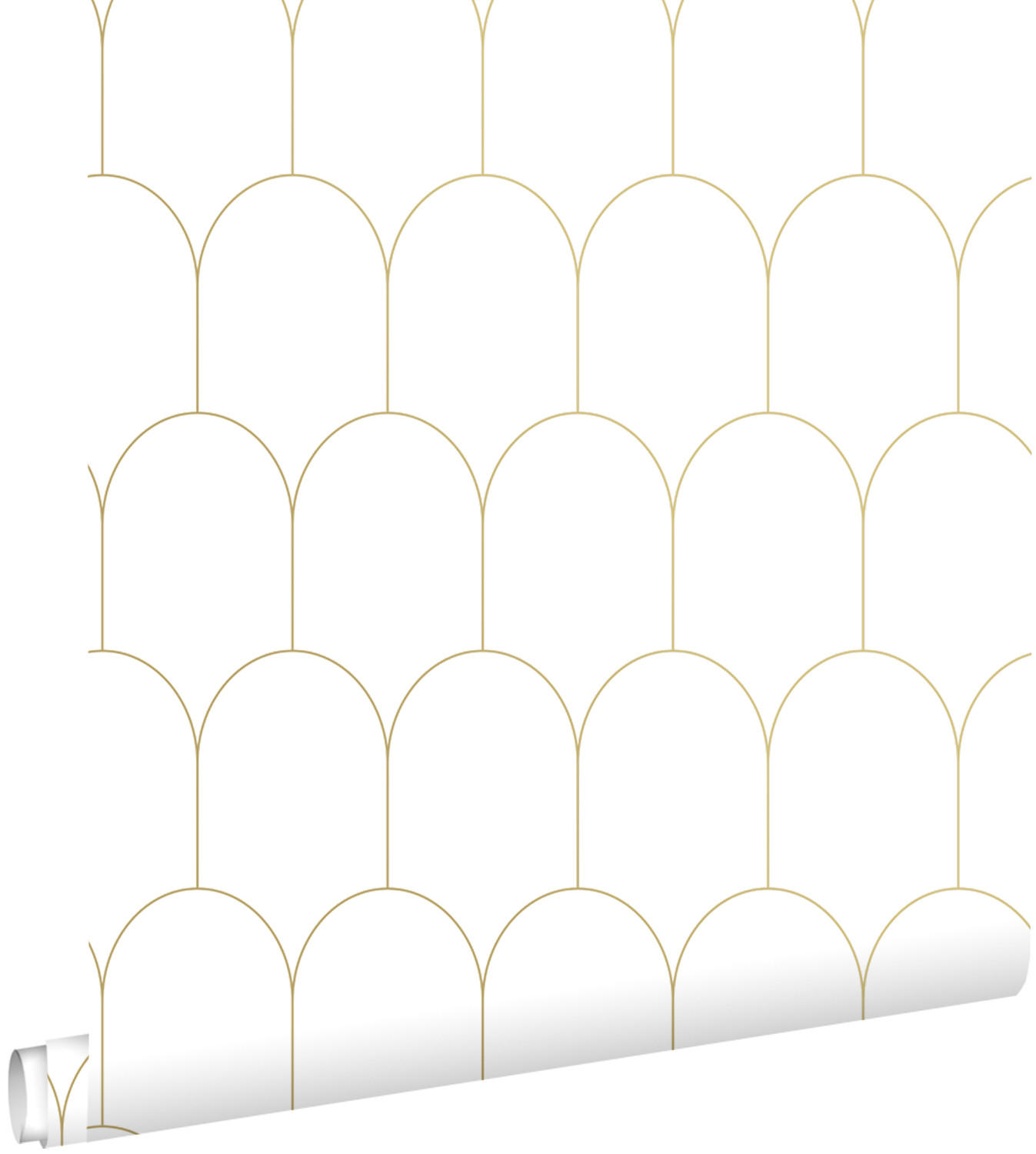 TAPETE Art Decó Muster 53 cm x 10.05 m - Weiß, Papier (53/1000cm) - ESTAhome