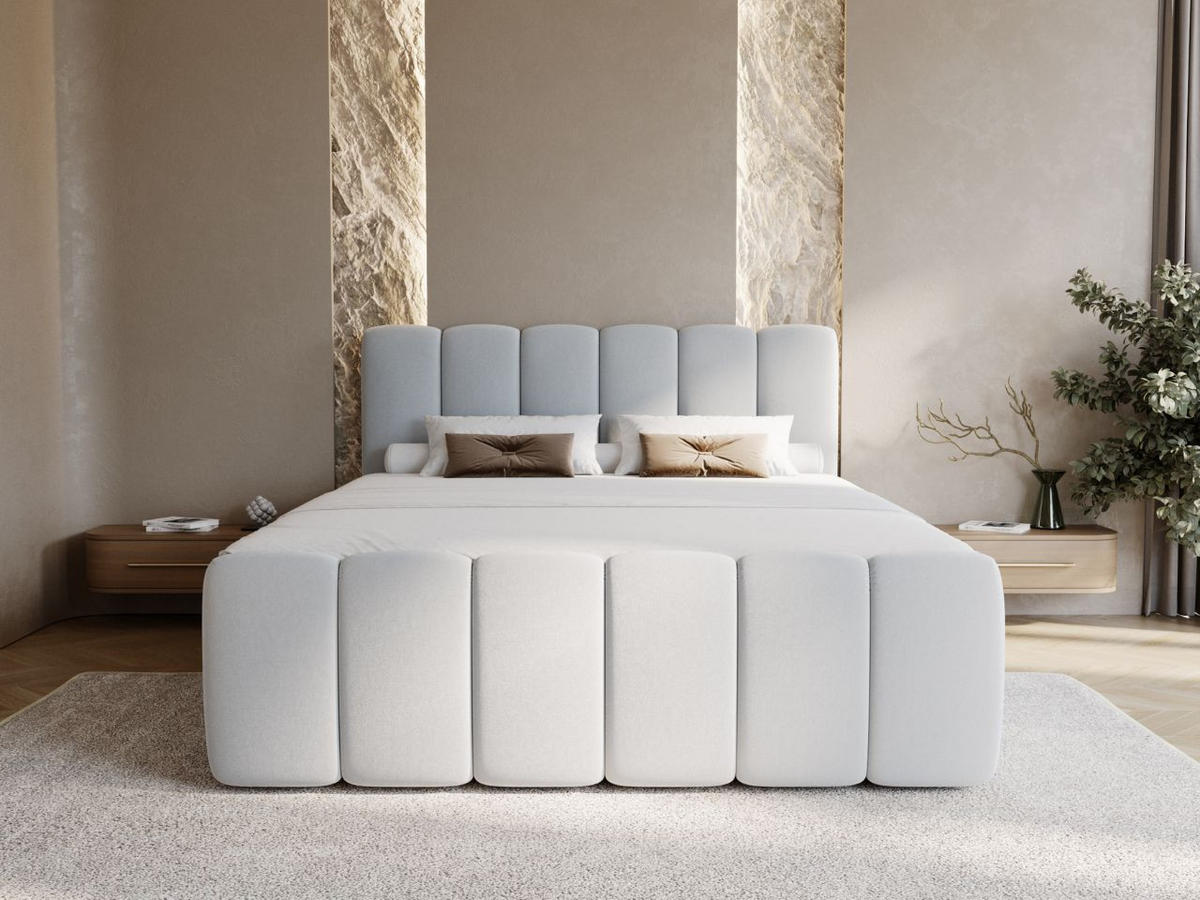 BOXBETT Cloud 140x200 Hellgrau - Hellgrau, Holz/Textil (140/200cm) - Graingold