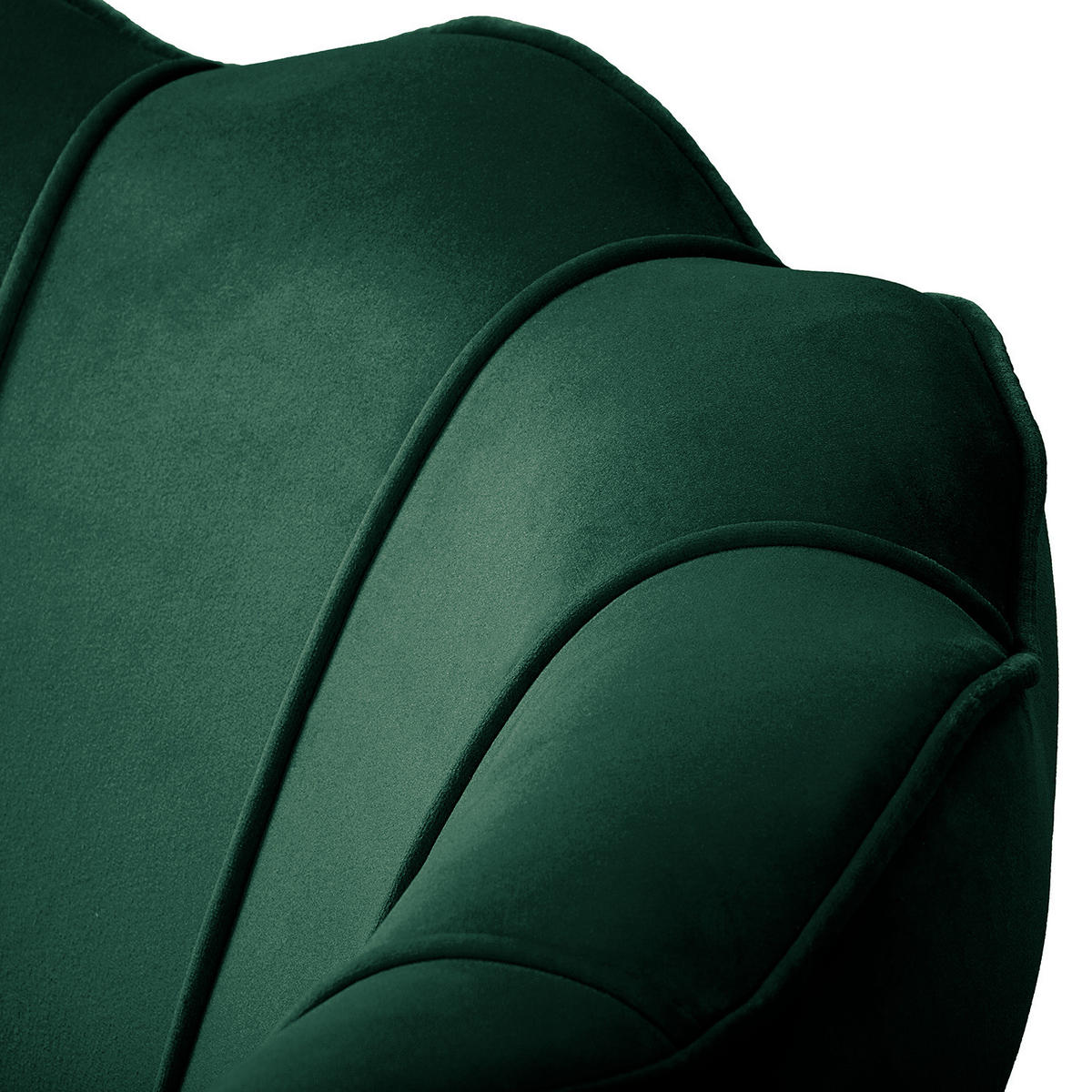 SESSEL - Samt, Füße Dunkel - Dunkelbraun/Grün, Birkenholz/Textil (75/74/75cm) - home24