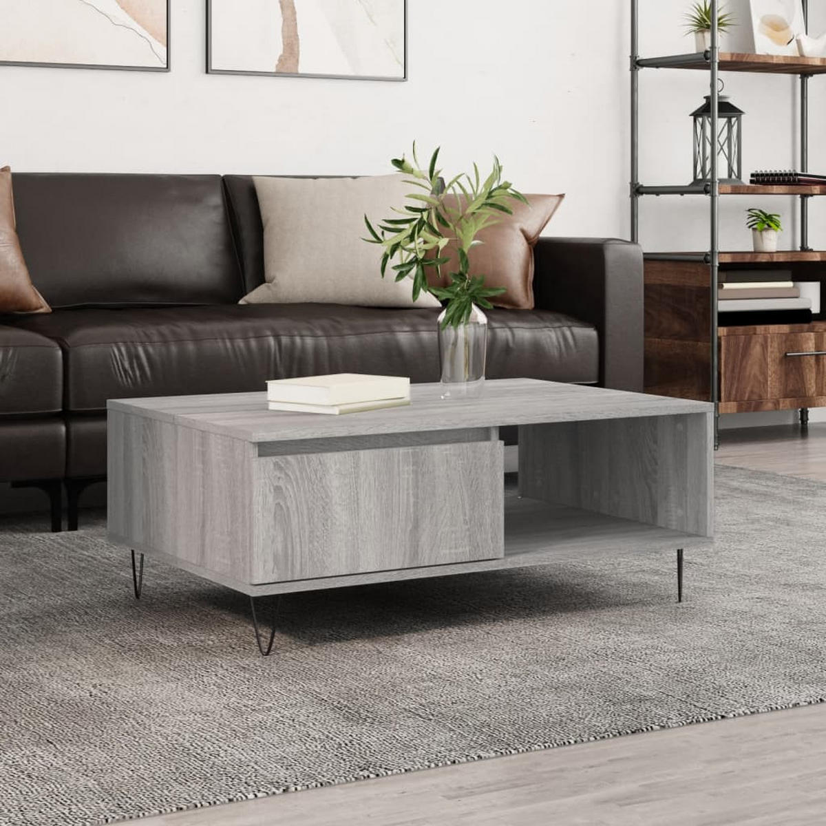 COUCHTISCH Grau Sonoma 90x60x35 cm Holzwerkstoff - Grau, Holzwerkstoff (60/90/35cm) - furnicato