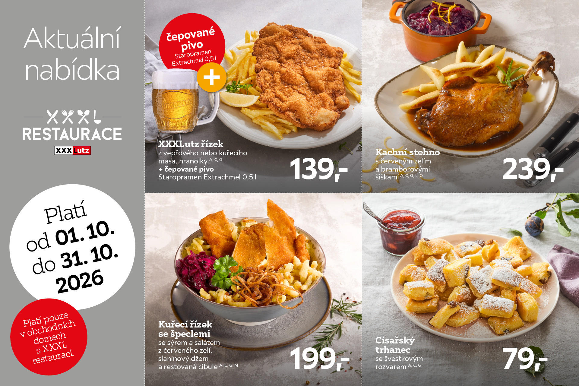 Nabídka měsíce října restaurace XXXLutz
