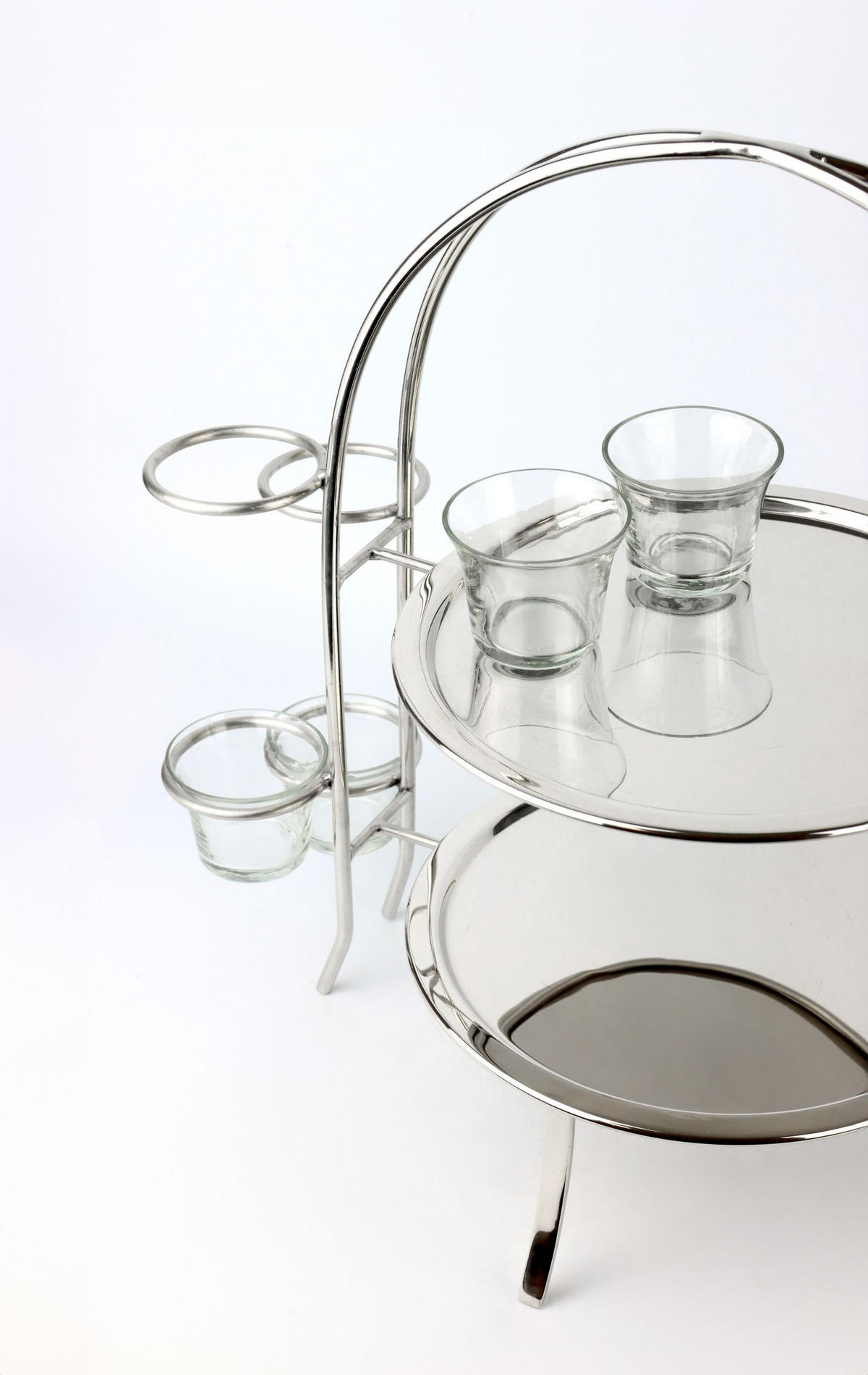 ETAGERENENSEMBLE Table 43x26x38cm - Silberfarben, Metall (22.5/38cm) - FURNARO