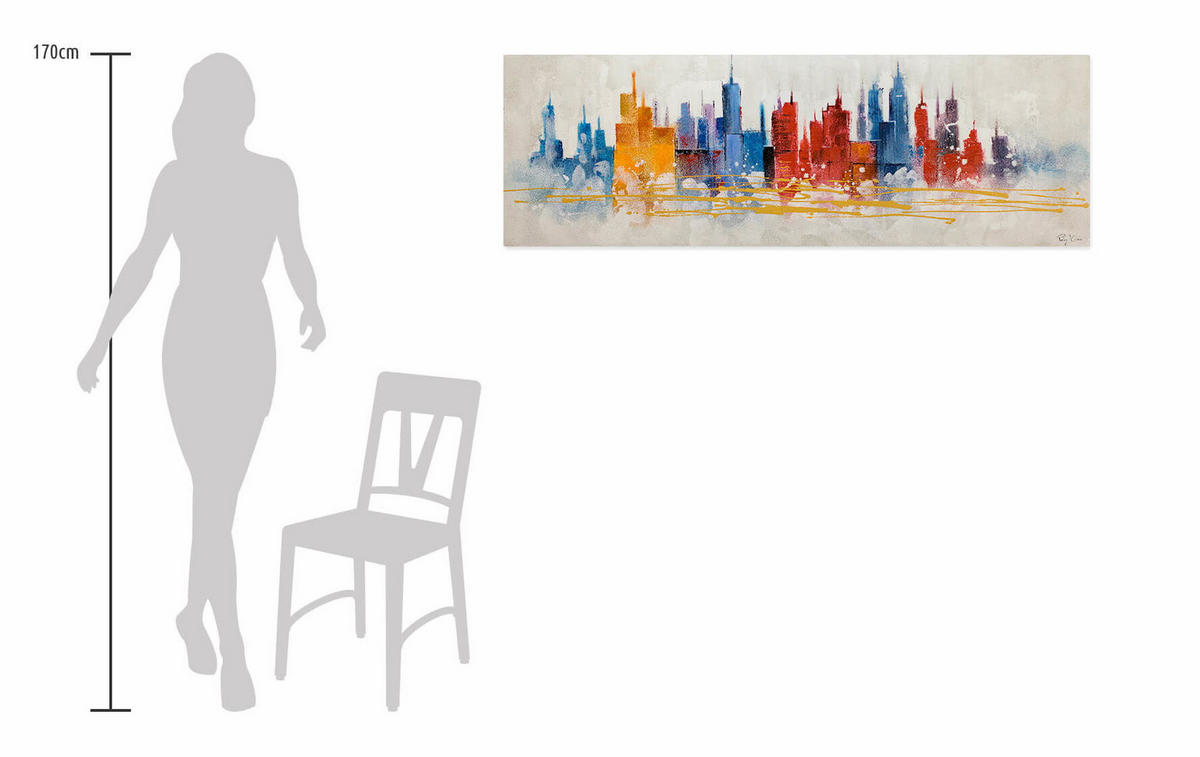 ACRYLBILD HANDGEMALT 150/50 cm - Multicolor, Holz/Textil (150/50cm) - KUNSTLOFT