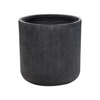 BLUMENTOPF graphitgrau rund 55/55/55 cm Oreoi - Grau, Naturmaterialen (55cm) - Beliani