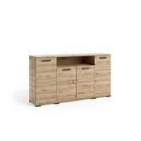 KOMMODE ALBANO 160/83/40cm mit 4 Schubladen Türen Eiche Artisan - Eiche Artisan, Holzwerkstoff (160/83/40cm) - MASSENO