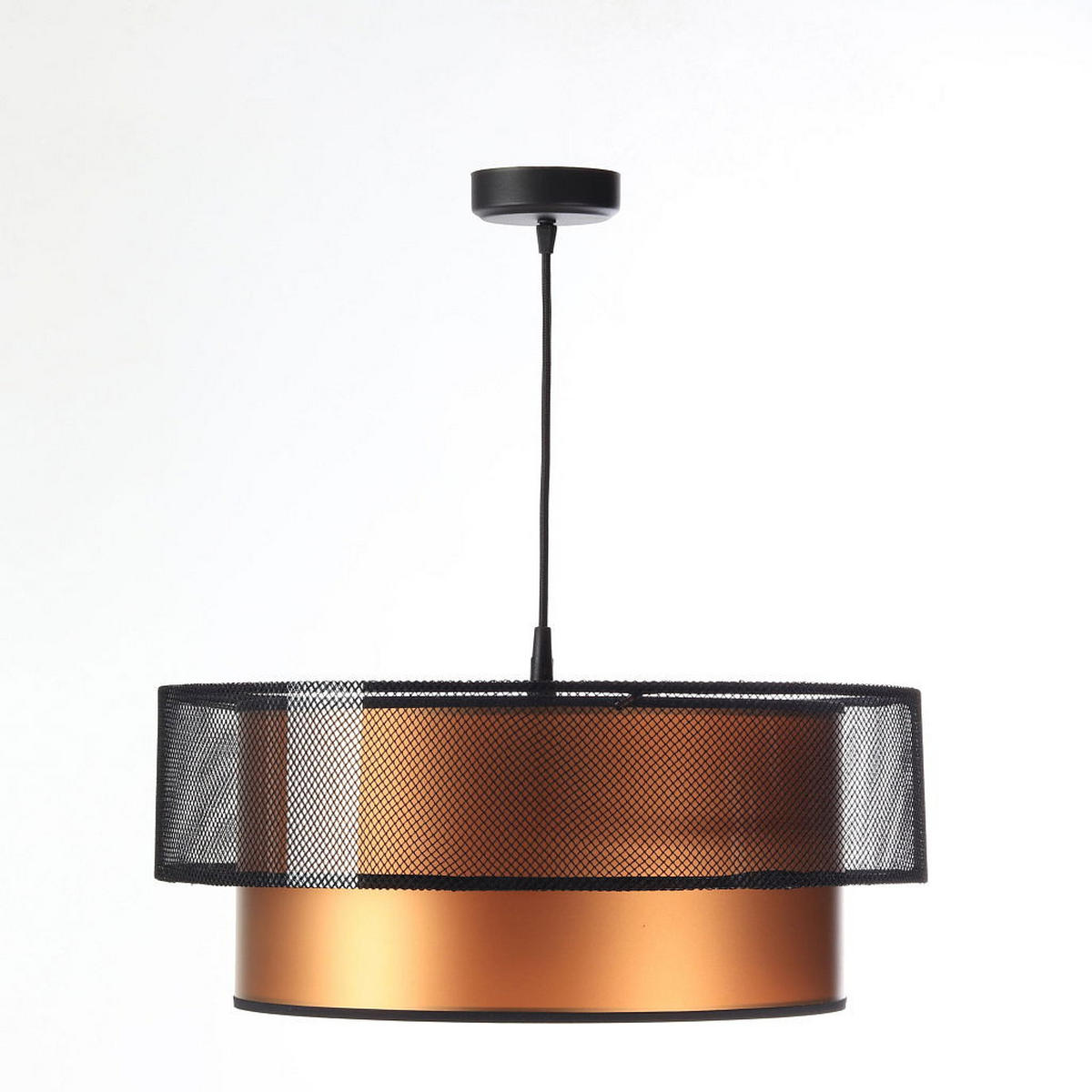 HÄNGELEUCHTE Kupfer 50/20 cm - Schwarz/Kupferfarben, Kunststoff (50/1/20cm) - ONZENO