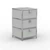 BÜRO-STANDCONTAINER, Metall, 40cm, 3 Schubladen, Lichtgrau - Chromfarben/Silberfarben, Metall (40/64.6/39.7cm) - Versee