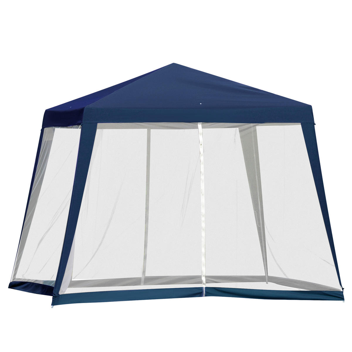 GARTENPAVILLON Pavillon Festzelt Partyzelt wetterfest Zelt mit Moskitonetz Metall + Polyester Blau 3 x 3 m - Blau, Metall (300/245/300cm)