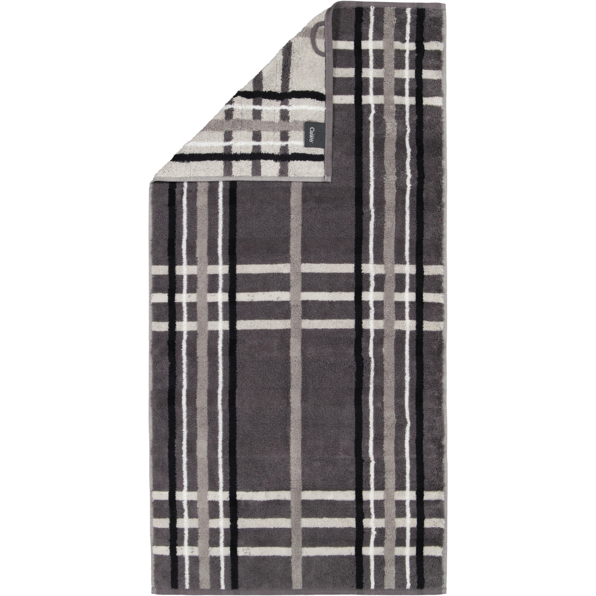 HANDTUCH NOBLESSE CHECK 1089 ANTHRAZIT - 77 - Grau, Textil (50/100cm) - Cawoe