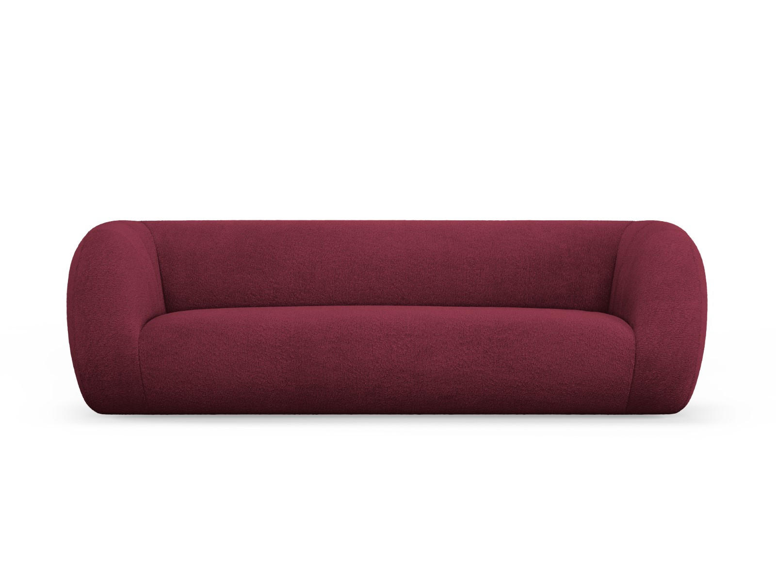 SOFA Essen aus Boucle burgundfarben 3 Sitzplätze - Bordeaux, Textil (95/86/230cm) - Cosmopolitan Design