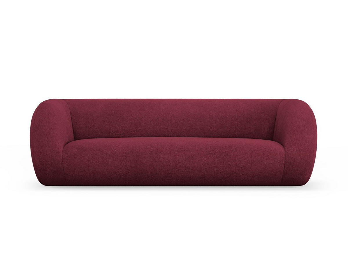 SOFA Essen aus Boucle burgundfarben 3 Sitzplätze - Bordeaux, Textil (95/86/230cm) - Cosmopolitan Design