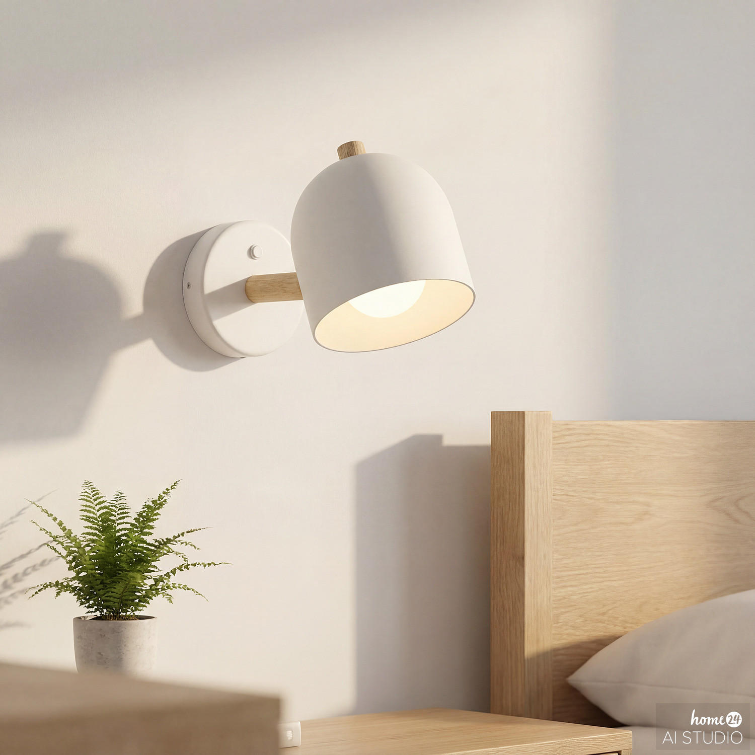 AKKU-WANDLEUCHTE - 3-Stufen-Dimmer - inkl. Fernbedienung - Weiß, Metall (12/15/25cm) - home24