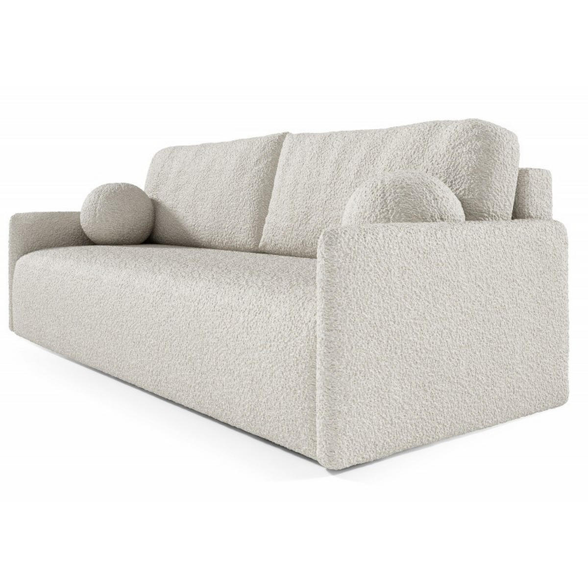 SCHLAFSOFA GLOV, Sofa mit Schlaffunktion und Bettkasten, Farbe: Grau, Bouclé-Stoff - Grau, Textil (206/95/87cm) - Sepro Meble