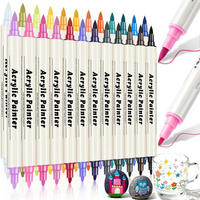 ACRYLSTIFTE Set 24 Farben mit Doppelspitze - Multicolor, Kunststoff (1/1/17cm)