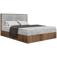 BOXBETT Loft mit Topper 140/200 Grau - Hellgrau, Holzwerkstoff/Textil (140/200cm) - Bromarkt