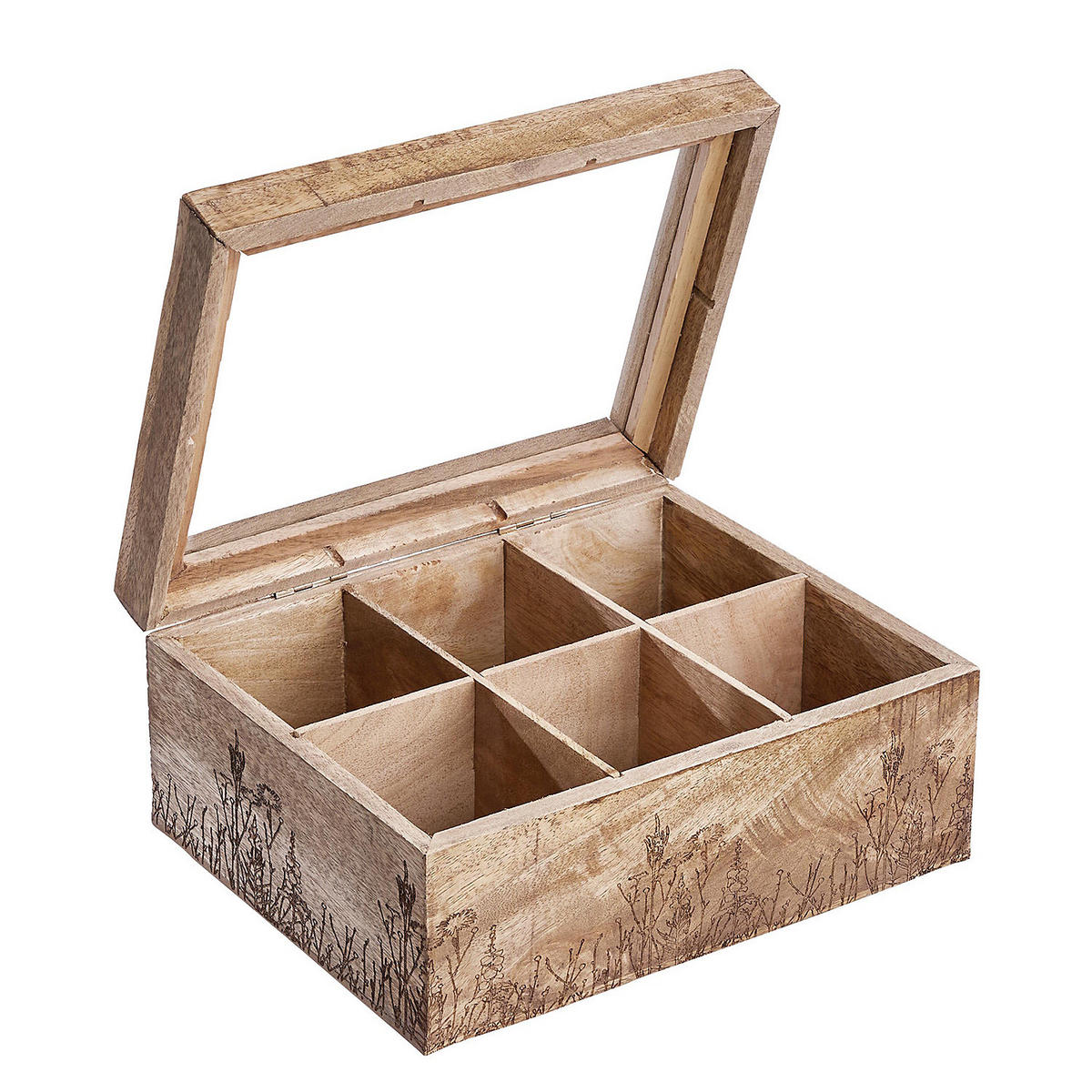 TEEBOX Tea Time - Braun, Glas/Holz (18/10/23cm) - Butlers