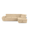 SCHLAFECKSOFA RATLO rechts 4/5-Sitzer mit Bettkasten, beige - Beige/Silberfarben, Textil (270/190cm) - KONSIMO®
