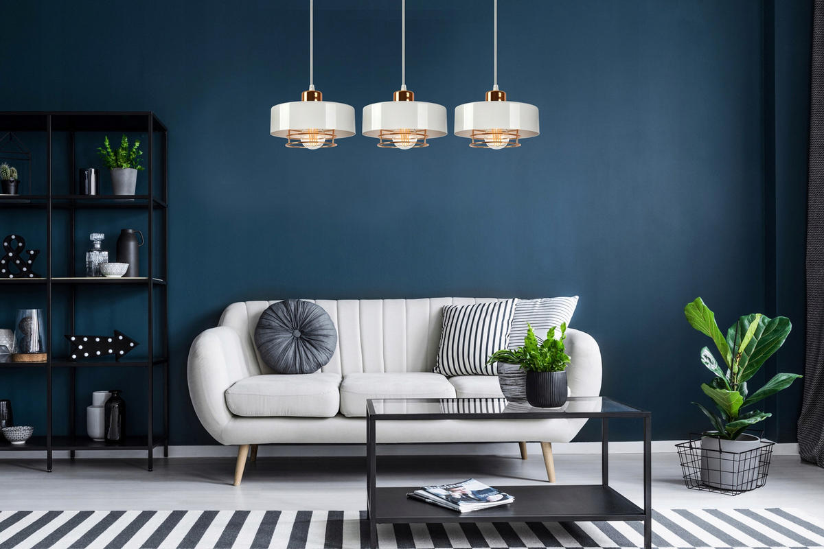 PENDELLEUCHTE EDISON - Goldfarben/Weiß, Metall (20/80/70cm) - kiki design