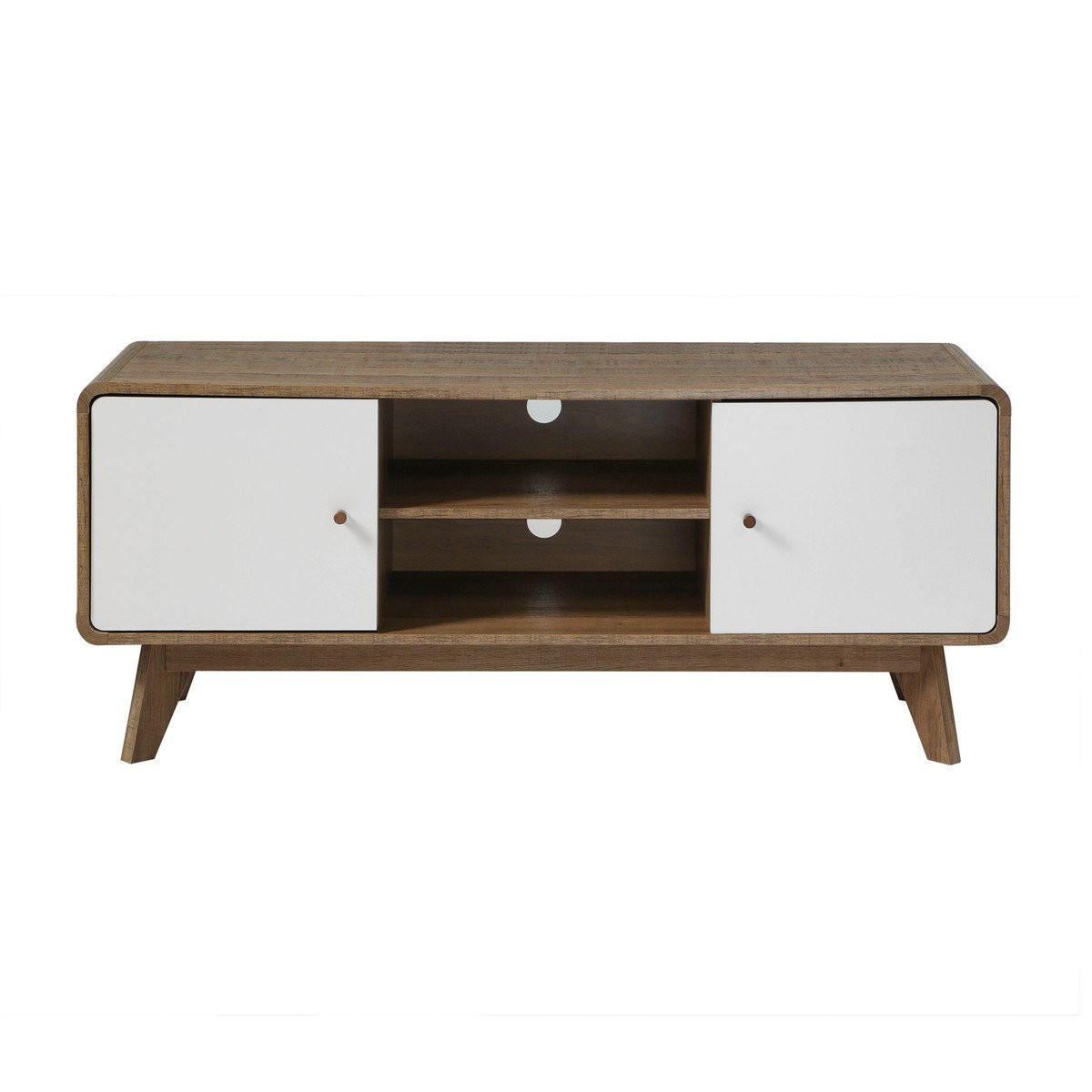 TV-MÖBEL 2 türen und 2 fächer albura 39/53/128,5 cm - Nussbaumfarben, Holzwerkstoff (39/53/128.5cm) - Calicosy