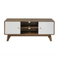 TV-MÖBEL 2 türen und 2 fächer albura 39/53/128,5 cm - Nussbaumfarben, Holzwerkstoff (39/53/128.5cm) - Calicosy