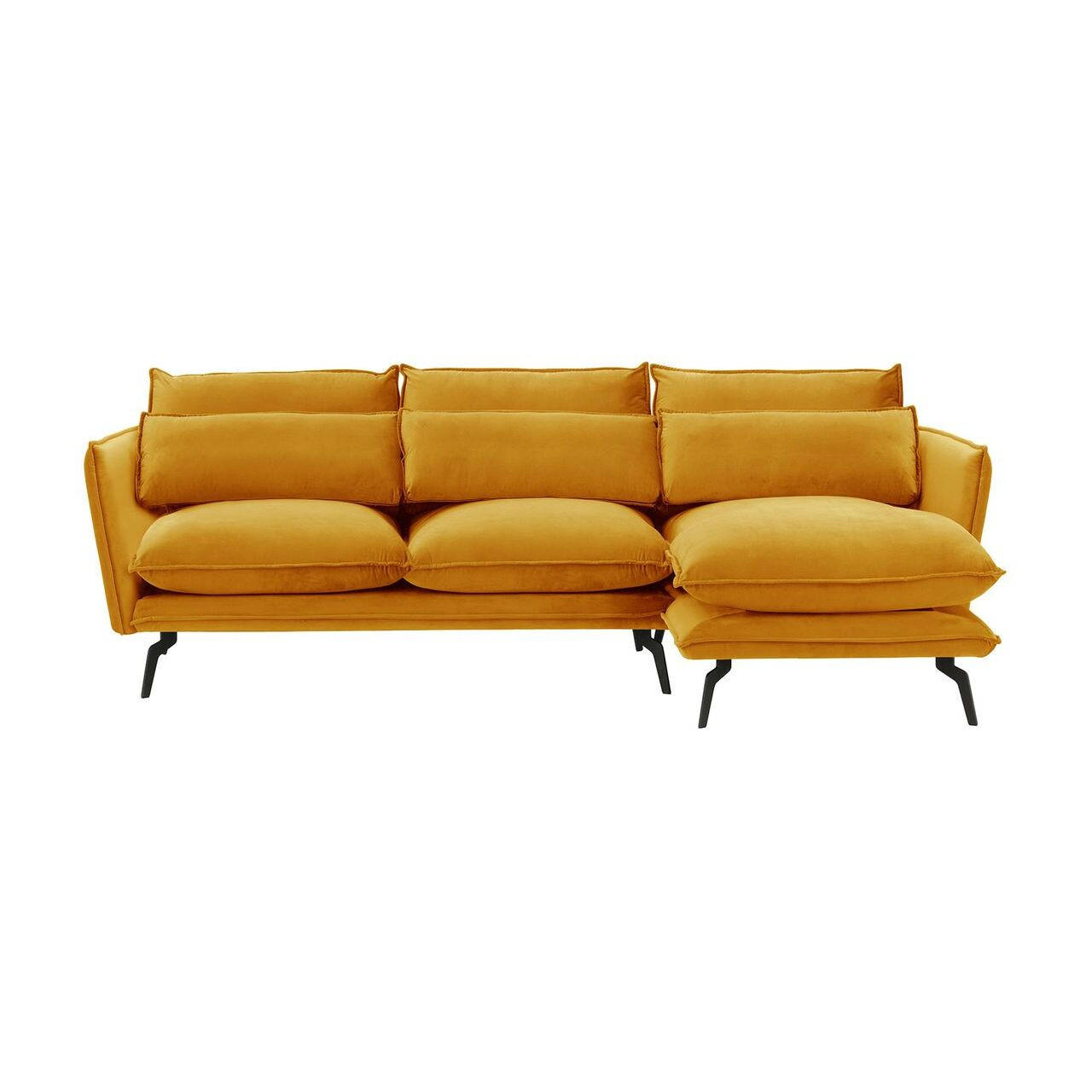 ECKSOFA Layla Rechts-Velluto 8 - Gelb, Holz/Textil (278/160cm)
