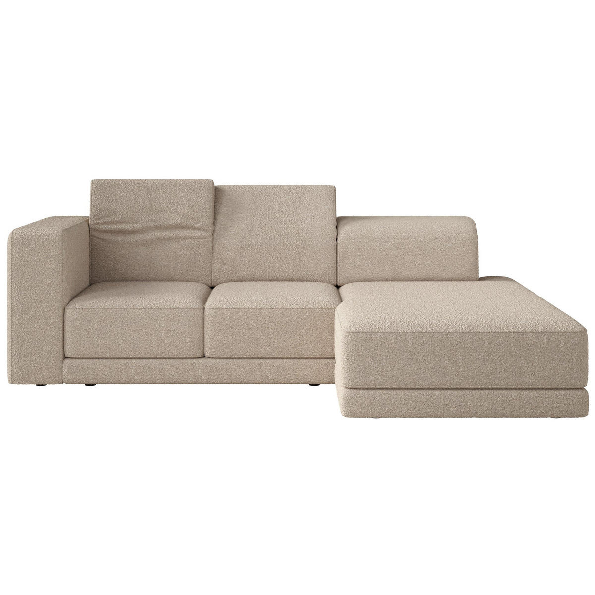 ECKSOFA Novals L-Form, 4-Sitzer, rechts 278 cm - Ecru/Schwarz, Holz/Kunststoff (168/278cm) - Selsey