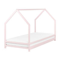 KINDER-HAUSBETT Rosa 90-200 cm Appy - Pink, Holz (90/200cm) - Beliani