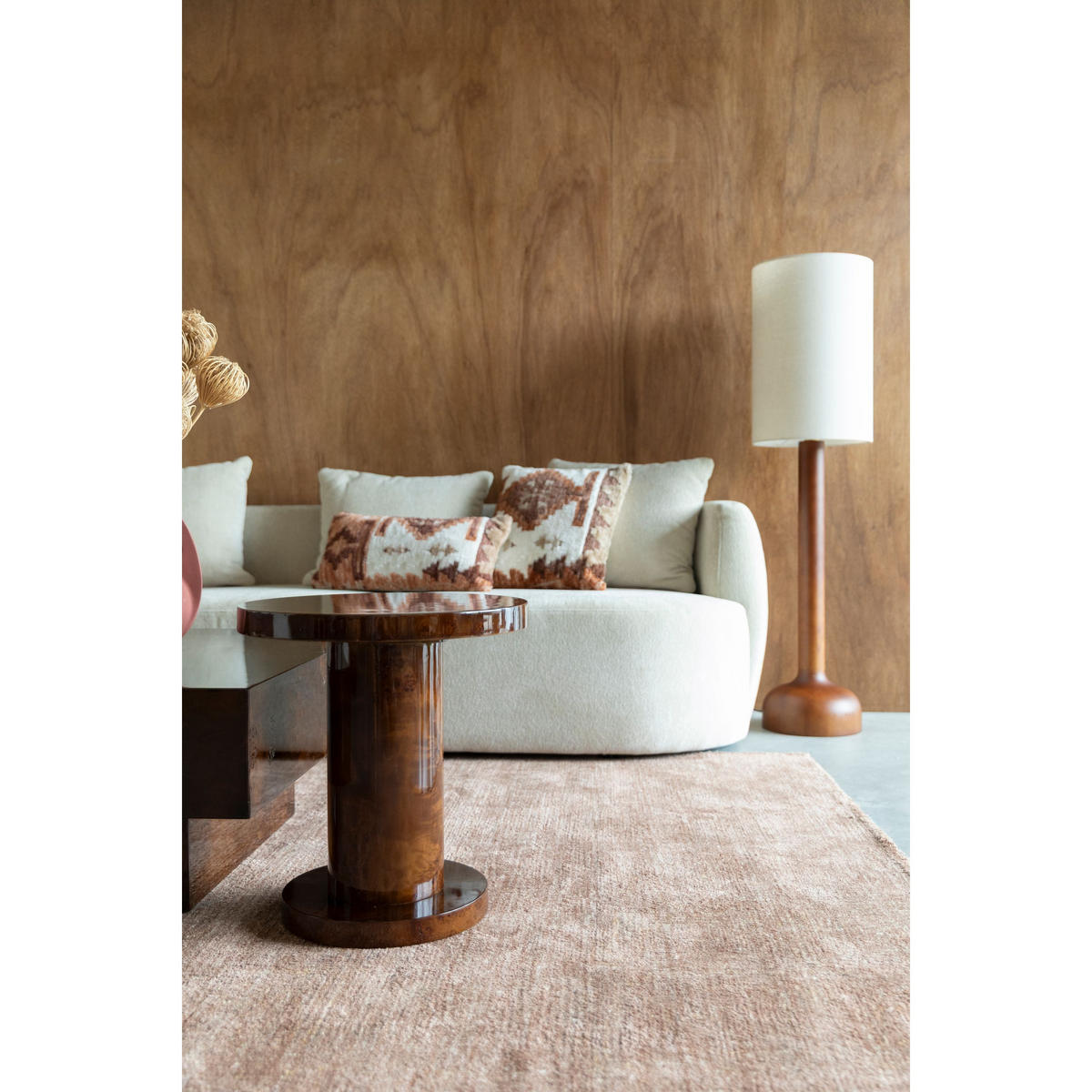 BEISTELLTISCH Quinn Rund 46 cm Walnussfarbe - Braun, Holz (46/46/51cm) - Dutchbone
