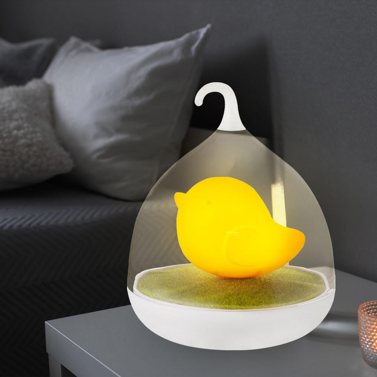 LED TISCHLEUCHTE Vogel Gelb Kunststoff - Gelb, Kunststoff (14/14/17cm) - Globo Lighting