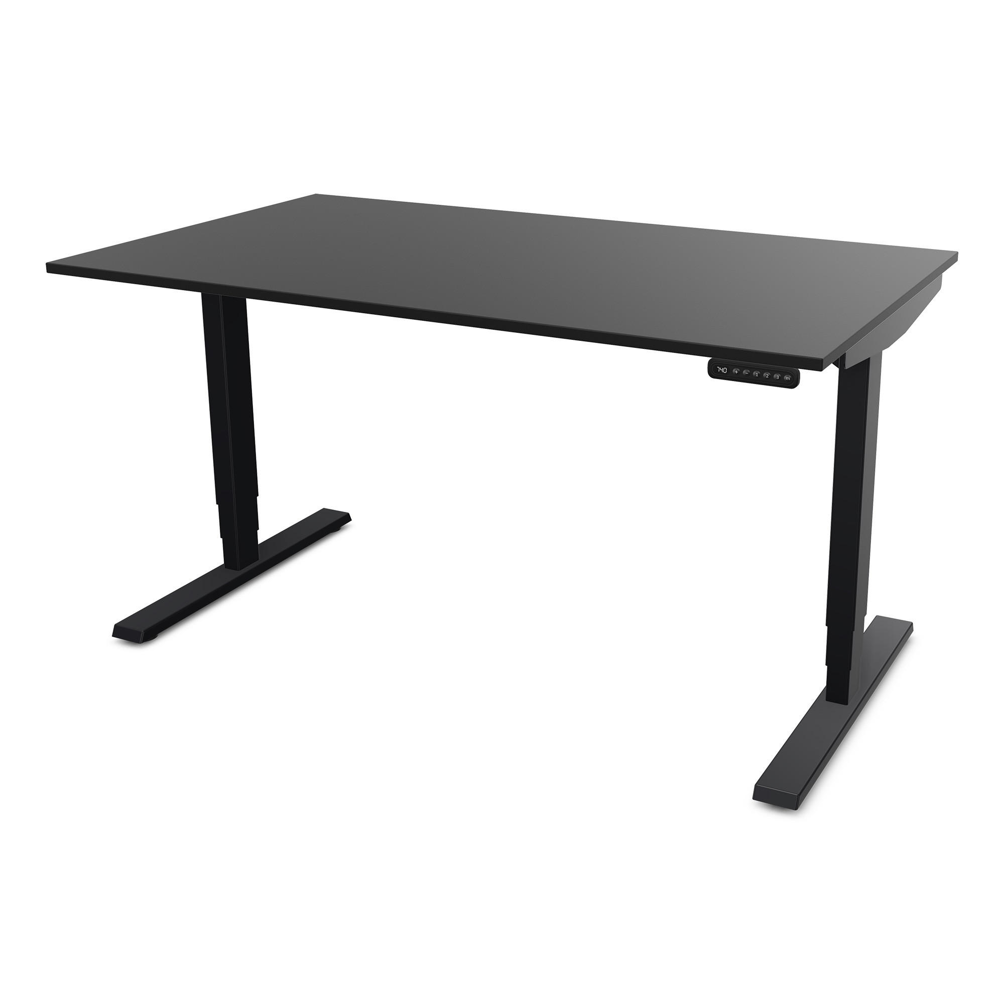 SCHREIBTISCH Elektrisch höhenverstellbarer Schreibtisch Y-Line Schwarz Schwarz 120/70/62-127cm - Schwarz, Holzwerkstoff/Metall (70/120/127cm) - ASSMANN