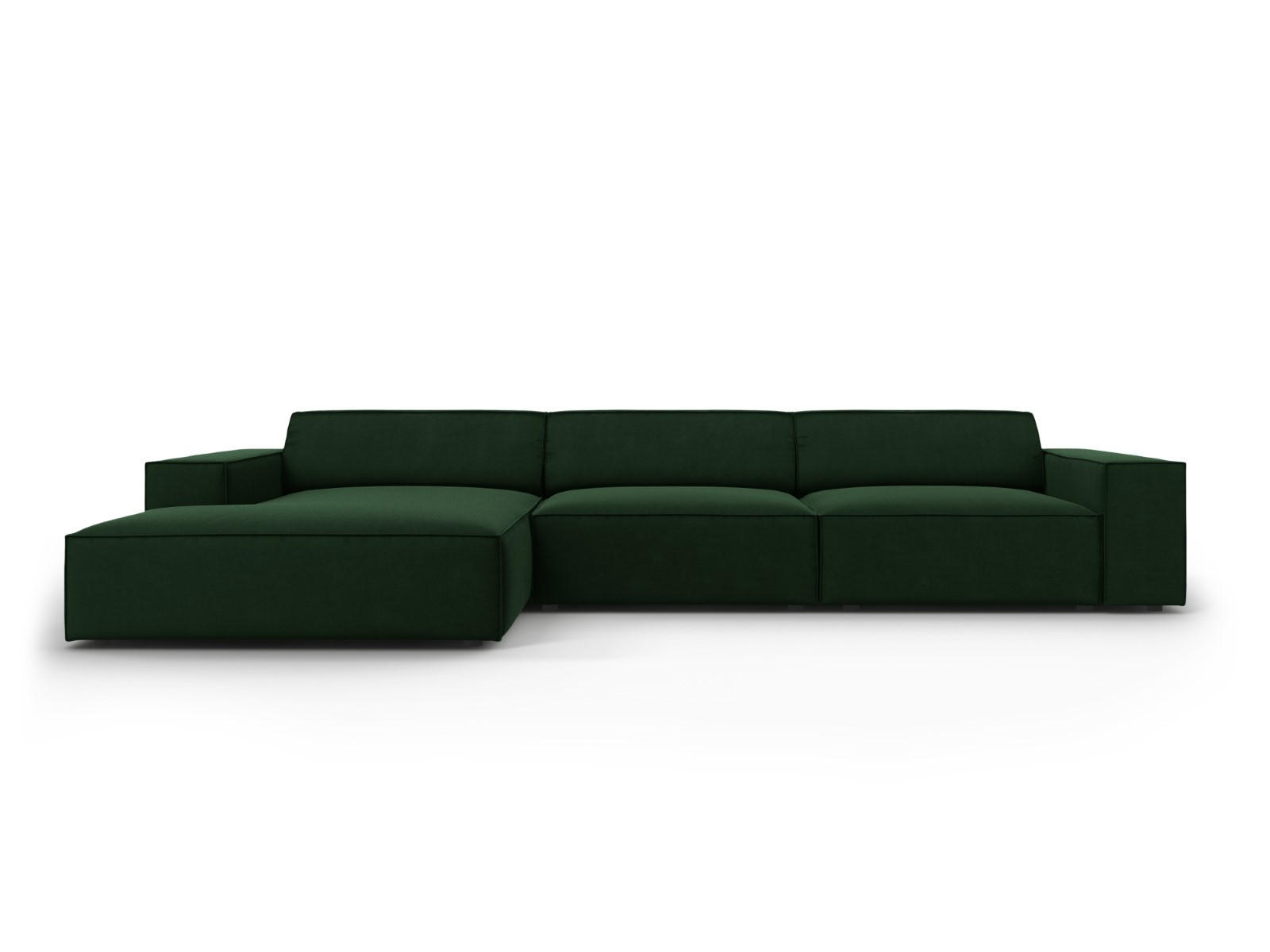 ECKSOFA links Jodie aus Samt flaschengrün 4 Sitzplätze - Dunkelgrün, Textil (166/284cm) - Micadoni