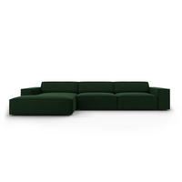 ECKSOFA links Jodie aus Samt flaschengrün 4 Sitzplätze - Dunkelgrün, Textil (166/284cm) - Micadoni