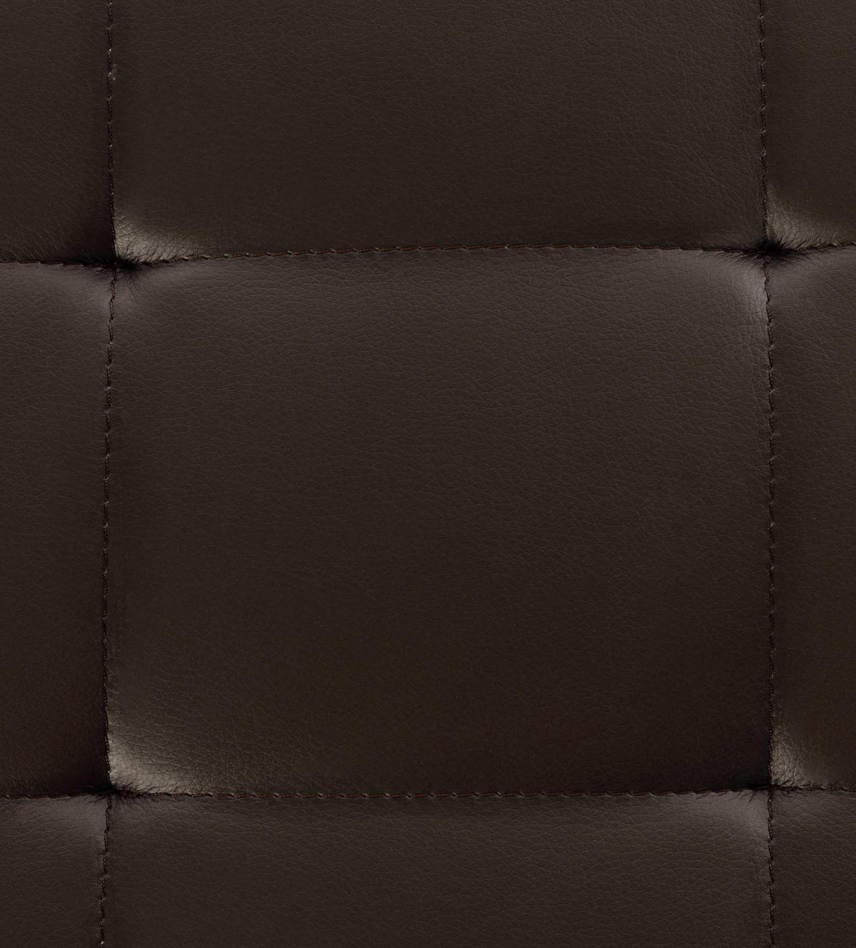 HOCKER Lederlook braun - Edelstahlfarben/Braun, Textil/Metall (40/48/40cm) - CLP