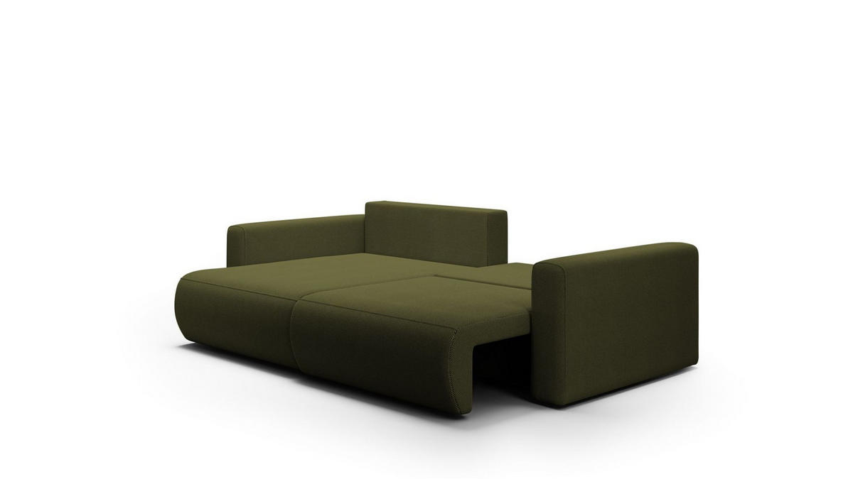 ECKSOFA Chaira Mit Schlaffunktion - Grün, Holzwerkstoff/Textil (240/149cm) - Fun Möbel