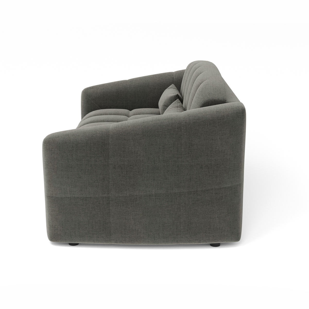 SCHLAFSOFA GERADE Samt Graphitgrau 225cm - Graphitfarben/Grau, Textil (225/88/108cm) - Sia Home