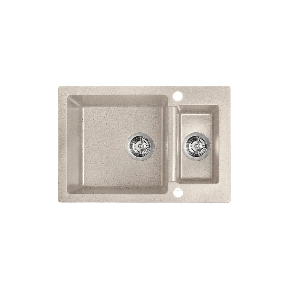 EINBAUSPÜLE Celia Beige, 1,5 Becken, 44/65/19,5 cm - Beige, Stein (44/19.5/65cm) - bad land