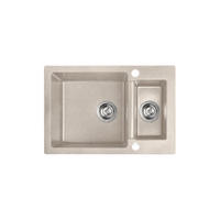 EINBAUSPÜLE Celia Beige, 1,5 Becken, 44/65/19,5 cm - Beige, Stein (44/19.5/65cm) - bad land