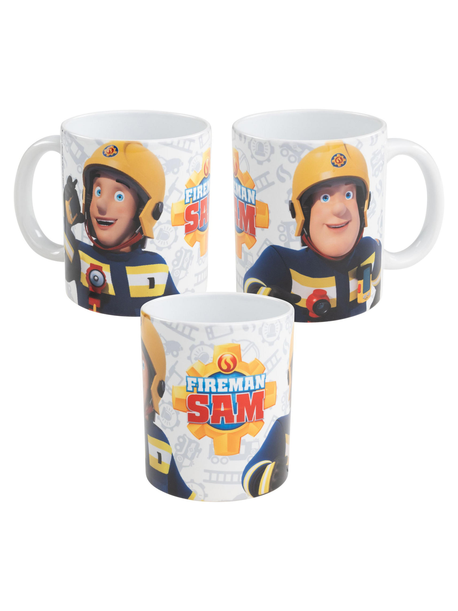 BECHER Feuerwehrmann Sam Logo Weiß 320 ml - Weiß, Keramik (0.32L) - Chiemsee