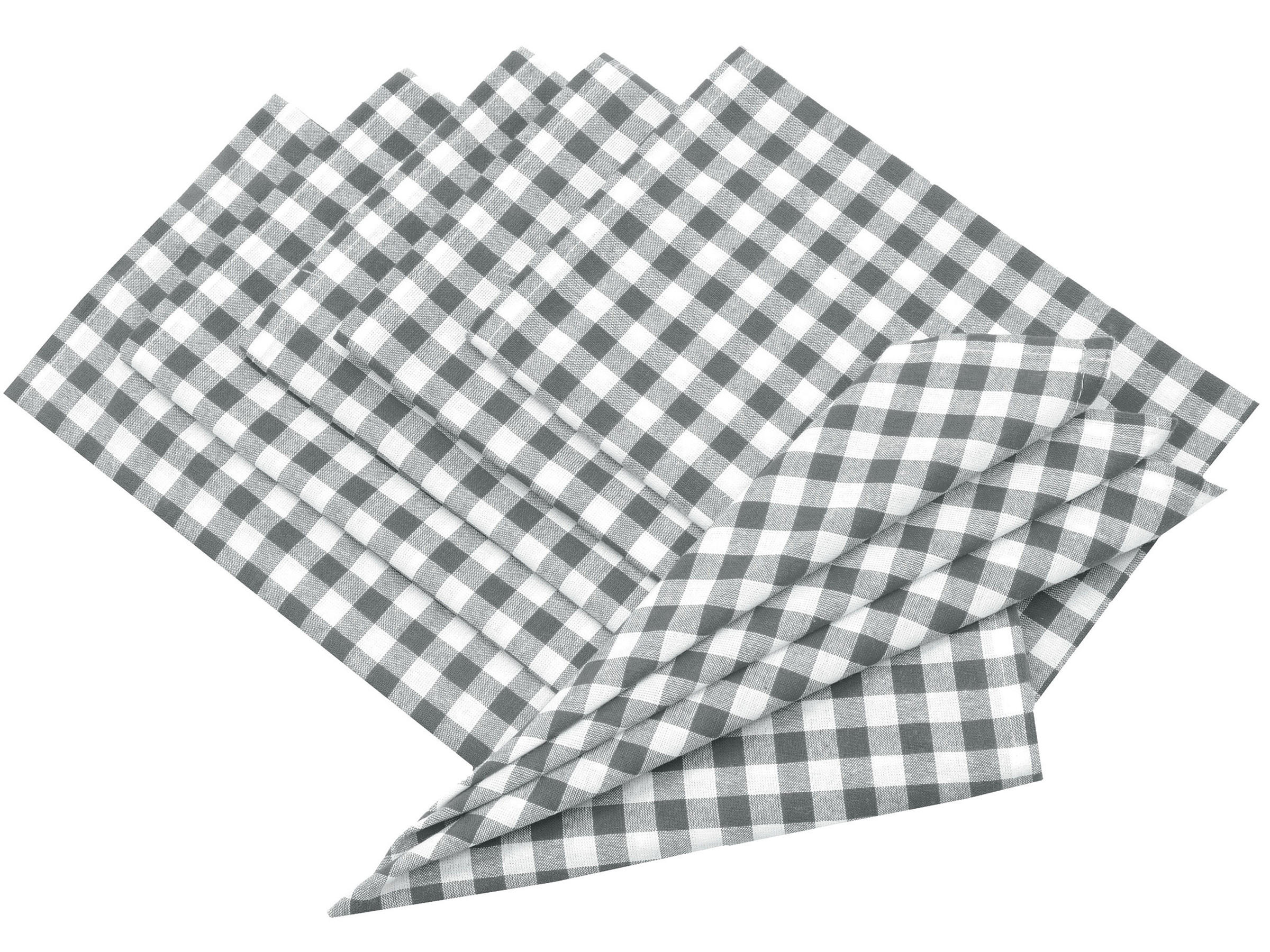 STOFFSERVIETTEN, 6er-Set, 45x45 cm, 100% Baumwolle, Grau - Grau, Textil (45/45cm) - Zollner