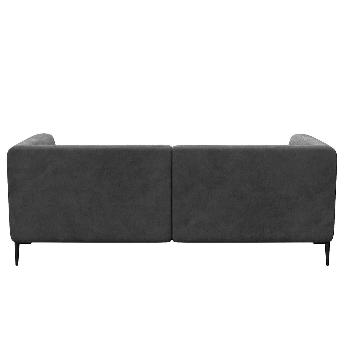 3-SITZER SOFA - Schwarz/Grau, Textil/Metall (205/74/88cm) - home24