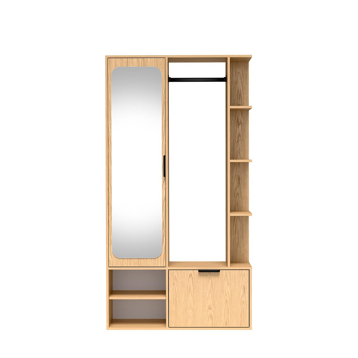GARDEROBENSCHRANK MORBIDO 100/189/33 Modern Garderobenschrank Eichefarben - Eichefarben, Holzwerkstoff (100/189.4/33cm) - MASSENO