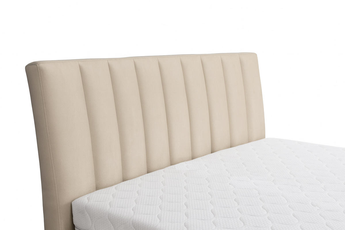 POLSTERBETT mit Bettkasten und Matratze NUBIA, Beige, 180x200 cm - Beige, Textil (180/200cm) - KS Home Concept