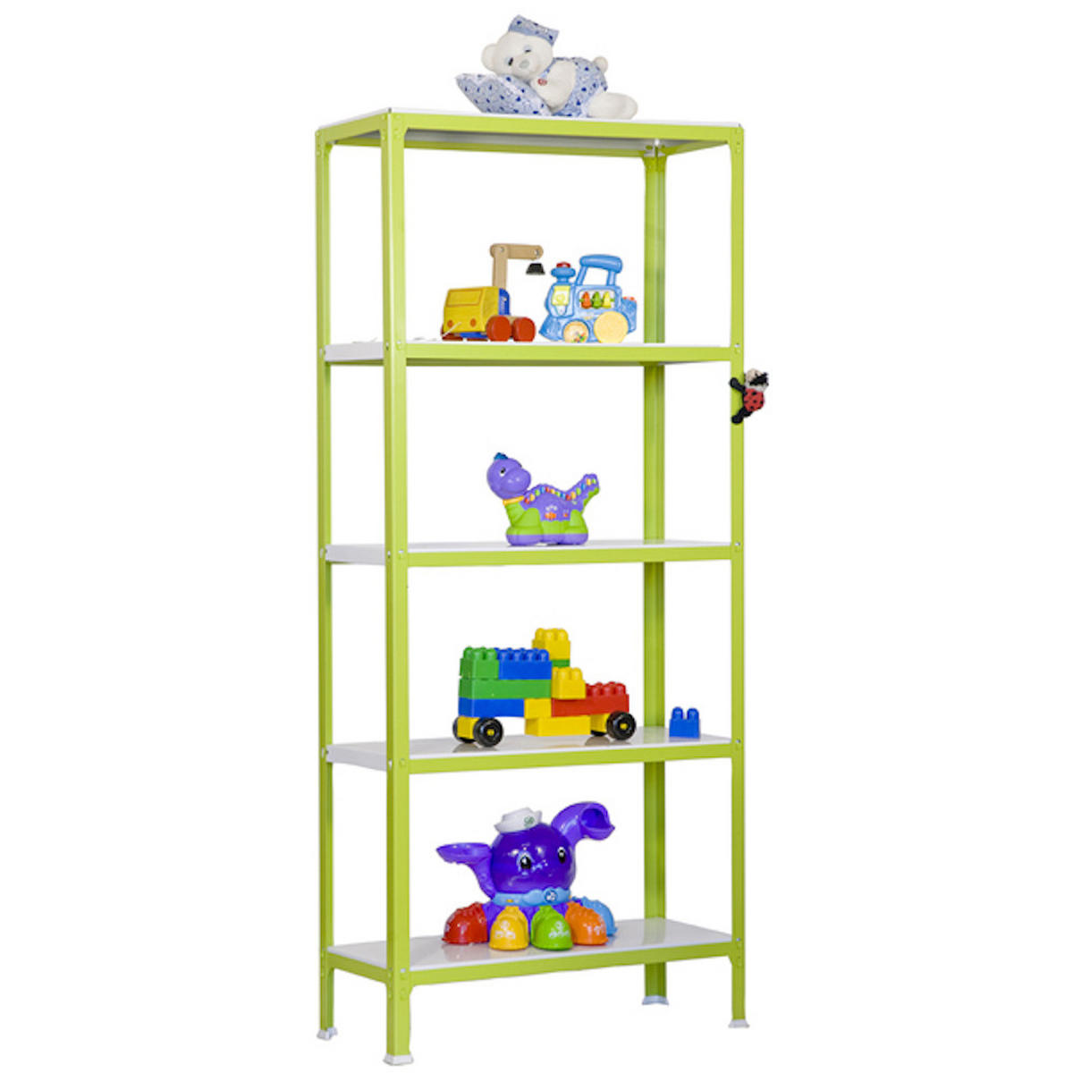 WOHNREGAL LIVING KOALA METAL mit 5 Fachböden | HxBxT 180x80x40cm | Fachlast 150kg | Grün/Weiß - Grün, Metall (80/180/40cm) - PROREGAL