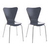 BESUCHERSTUHL 2er Set Berlin Holz Grau - Grau, Holz (45/85/49cm) - DELUKE