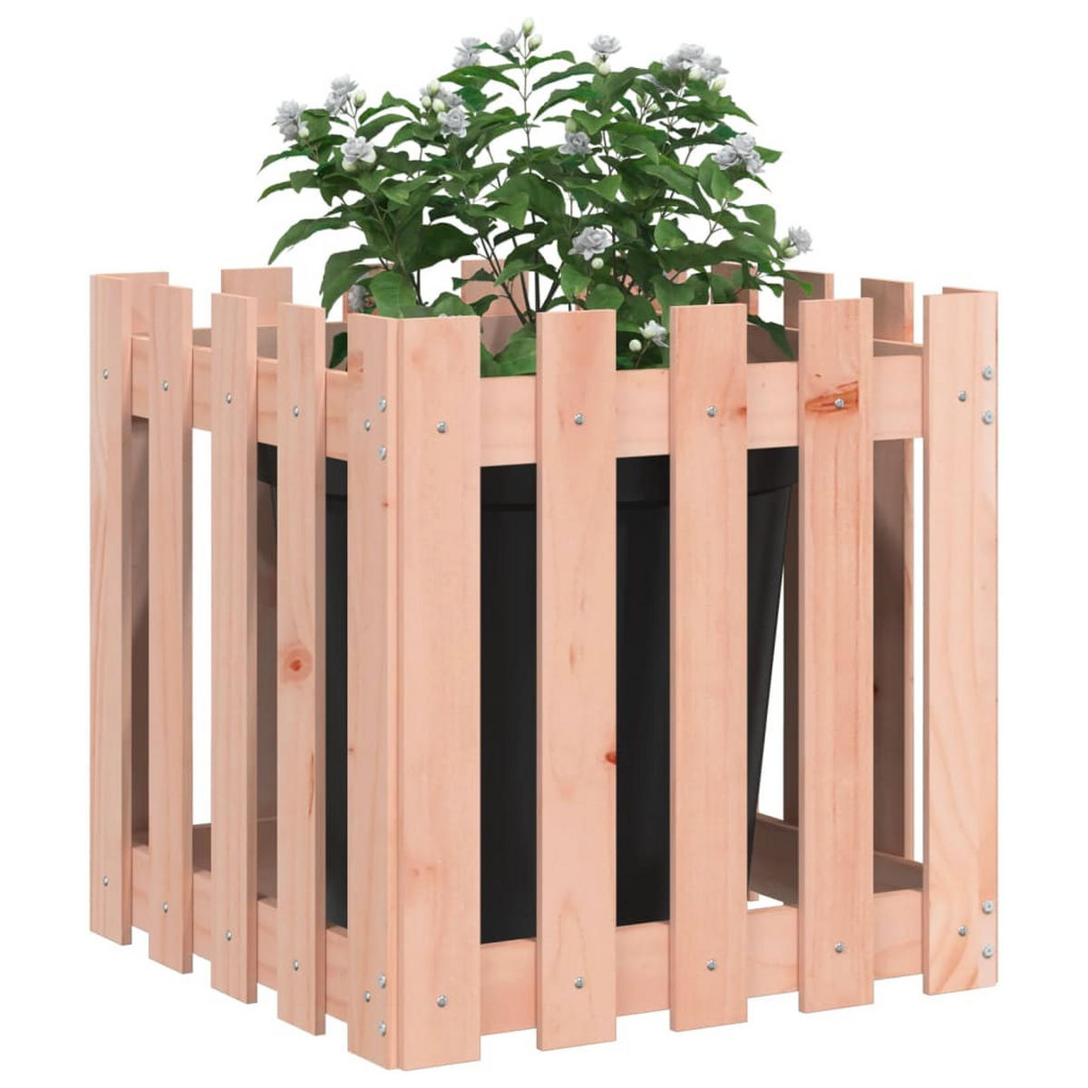 PFLANZKÜBEL Lattenzaun-Design 50x50x50 cm Massivholz Douglasie - Rotbraun, Holz (50/50/50cm)
