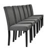 ESSZIMMERSTUHL-SET HAMBURG 6 TLG. - Dunkelgrau/Schwarz, Holz/Textil (43/89/54cm) - [en.casa]