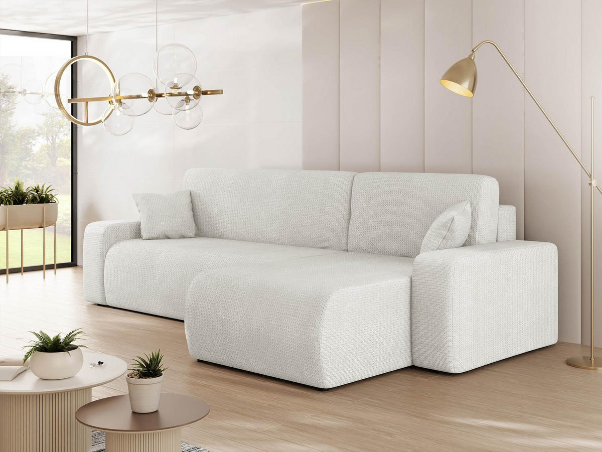 ECKSOFA Piano - Creme/Schwarz, Holz/Kunststoff (244/145cm) - MIRJAN24