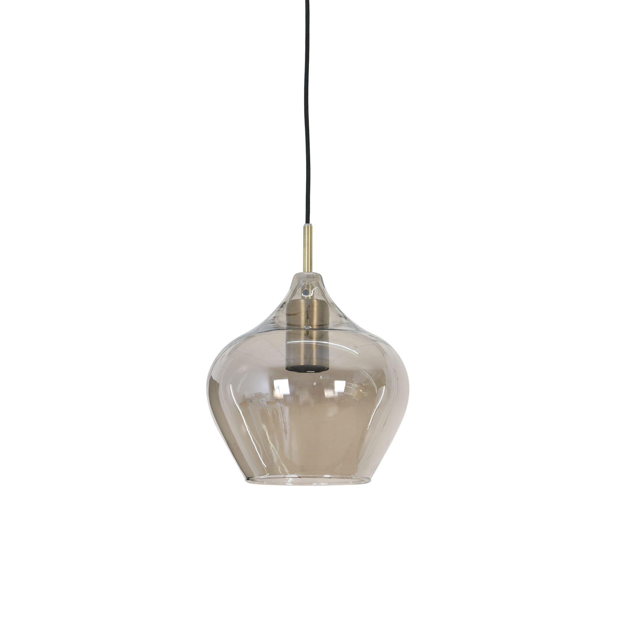 HÄNGELAMPE Rakel Bronze Ø20/21,5 cm - Bronzefarben, Glas (20/20/21.5cm) - Light & Living