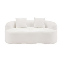2-SITZER SOFA Polyester Weiß mit Kissen - Weiß, Holzwerkstoff/Textil (170/70/89cm) - WISHDOR